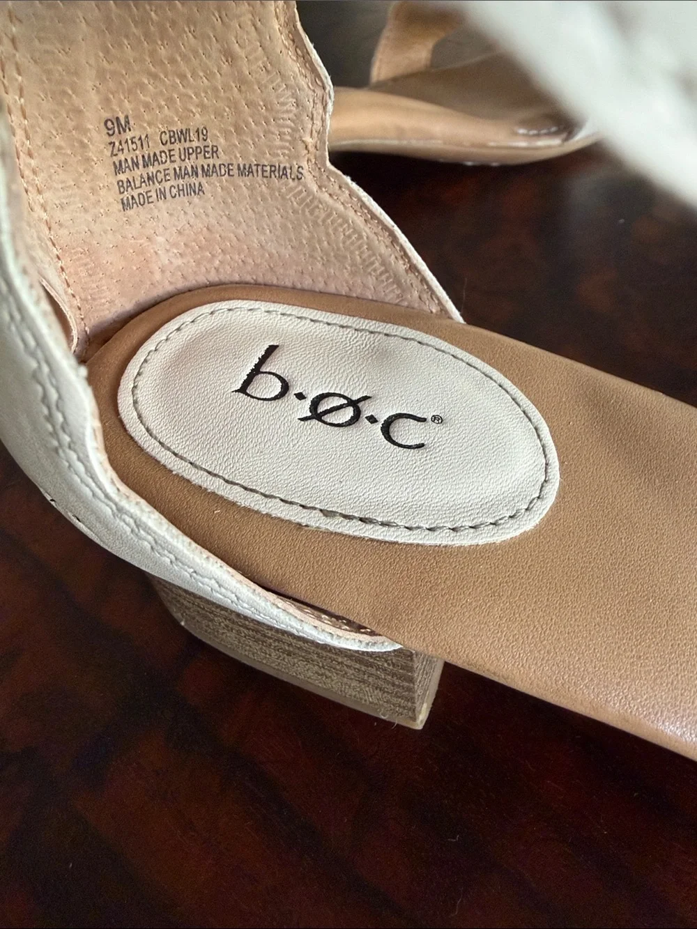b.o.c. Cream Scalloped Ankle-Strap Sandals